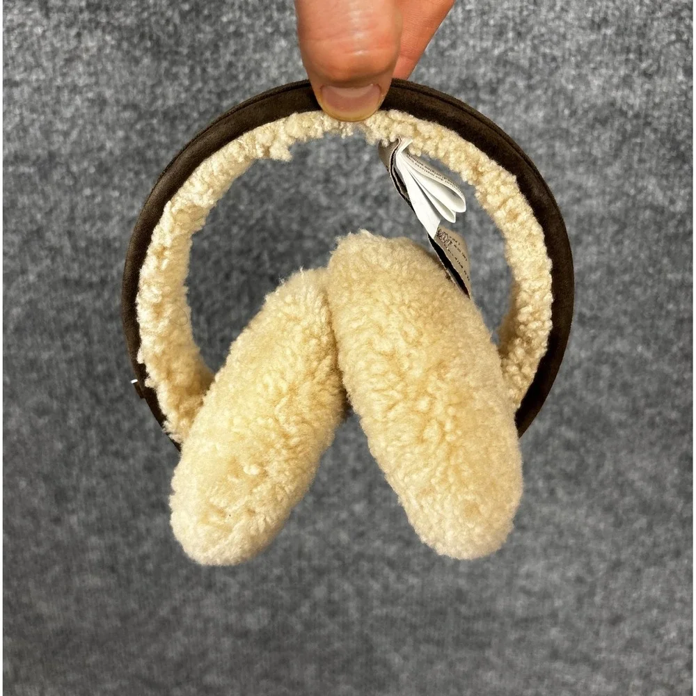 UGG Earmuffs Brown Suede Australia‎ Shearling Sheepskin Winter Accessory O/S